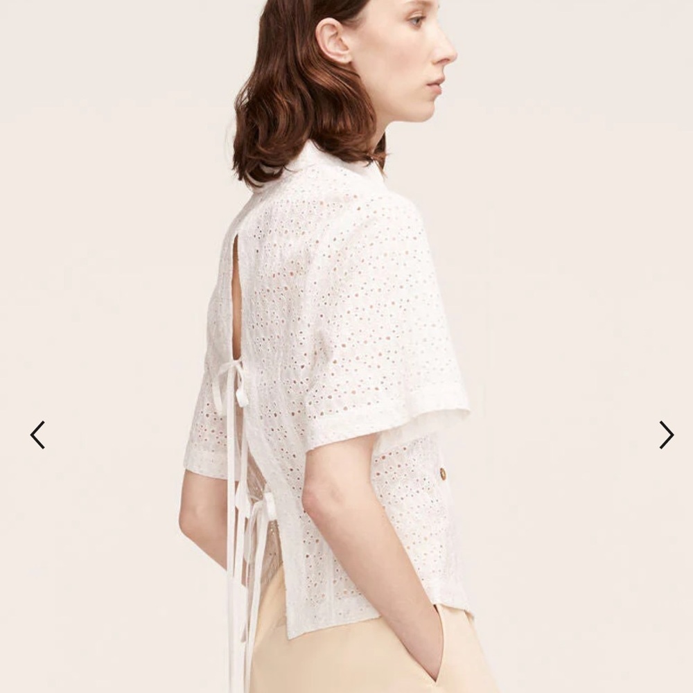 Rebecca Taylor Lea Eyelet Short Sleeve Blouse